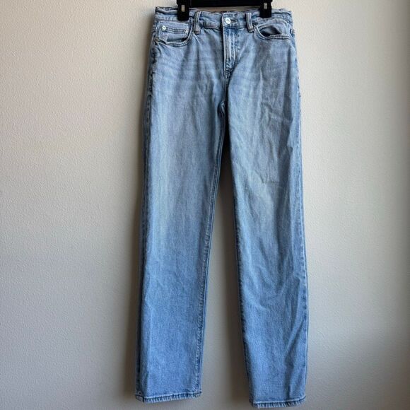 American Eagle Real Good Light Solid Wash Super High Rise Straight Size 4 Regula - Picture 1 of 7